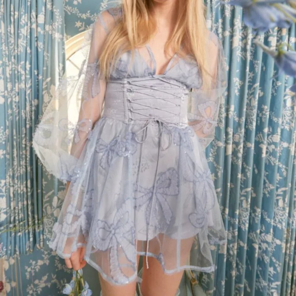 For Love & Lemons Presley Mini Bow Dress - Picture 5 of 7